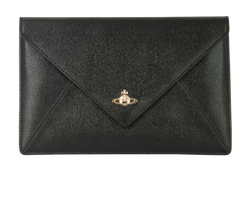 Envelope Clutch, Leather, Black, MII, DB, 3*
